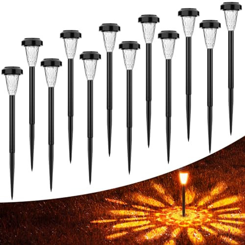 FIFlying Luces Solares Exterior, 12 Pack Llama Saltando, IP65 Impermeable LED para Jardín, Patio, Césped, Entrada, Pasarela