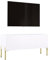3E 3xE living.com TV- Schrank in Weiß Matt/Weiß Hochglanz mit Beinen in Gold, A: B: 100 cm, H: 52 cm, T: 32 cm