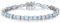FANCIME Tennisarmband Damen 925 Sterling Silber Aquamarin Tennis Armband Geburtsstein Geschenk Schmuck für Damen Mädchen, Länge 19 cm