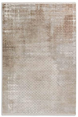 Schöner Wohnen Kollektion Hochwertiger Teppich Wohnzimmer, Schlafzimmer - Kurzflorteppich weich - Flachgewebe Design - Glänzende Muster - Teppich Beige 80 x 150 cm
