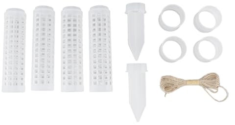 4PCS Poteau de Mousse en Plastique pour Plantes Grimpantes Monstera Entretien du Jardin Support de Plante Empilable en Plastique Blanc pour Plantes en Pot Intérieures et