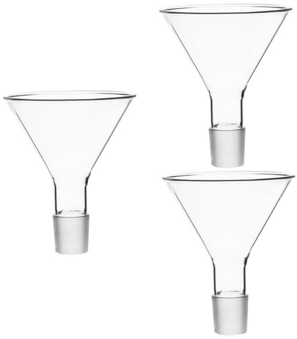 TOPPERFUN 3pcs Powder Funnel Filter Glass Lab Equipment Beer Filling Funnel for Chemical Experiments