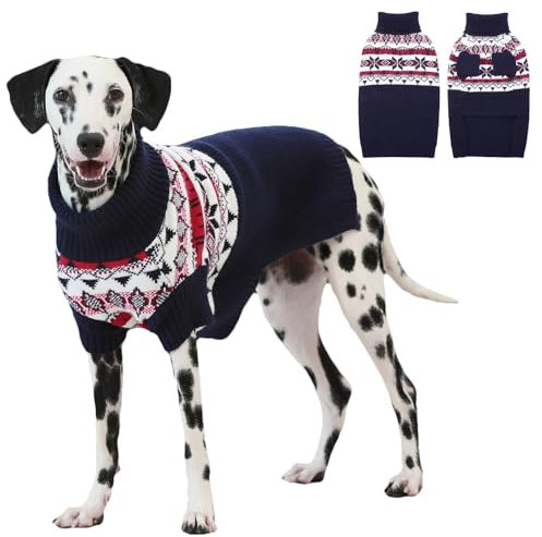 IECOii XL Hundepullover,Hunde Rollkragenpullover Hund Winter Pullover,Weihnachten Dog Jumpers Warmer Pullover-Strickwaren FüR MäNnliche Weibliche Hunde,Hundepullover FüR Englische Bulldogge,XLarge