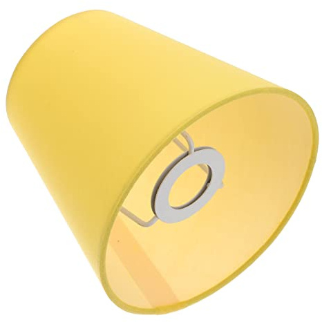 Abat-jour de Lustre en Tissu Jaune, Léger, pour Douille E14 | Structure Stable, Lumière Adoucie, pour Lampe Suspendue et Luminaire sur Pied, Usage Maison