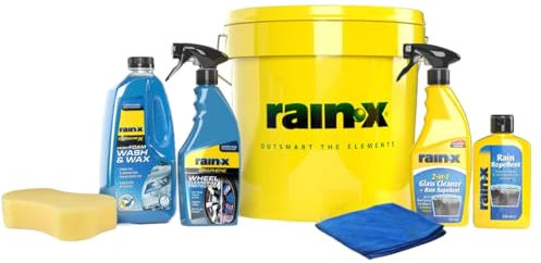 Rain-X Kit Limpieza/Detailing Coche, Antilluvia, Limpiador de Llantas y Accesorios