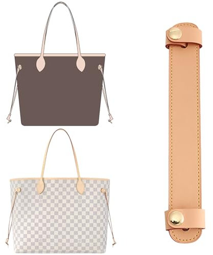 Doxo Verbessertes Schulterriemenpolster aus Leder für Handtaschen, geeignet für Lv Neverfull PM MM GM oder C.oach City 30 33 Tragetaschen und mehr, aprikose, 7.5x1.2