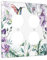 Yamxbfa Dekorative Steckdosenabdeckungen, russische Blumen, Vögel, Blätter, Aquarell, Blumen, 2-Gang-Wandplatte, Doppel-Duplex-Buchse, Lichtschalter-Abdeckung, Jumbo-Doppel-FCI-Schalter-Abdeckplatte