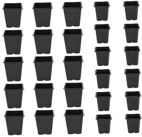 Yardwe 27 Pezzi Vaso per piantine vaso da vivaio vasi da esterno cassette per la coltivazione delle piante vasi semina pottd coppa di semina vasi per piantare fiori plastica Black