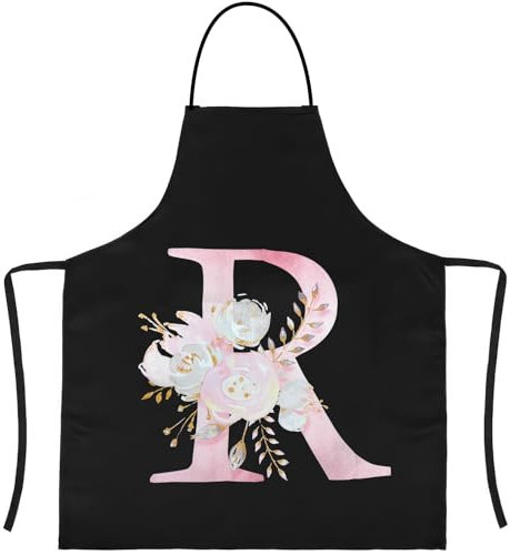 LECTNORE Schürze, schwarze Schürze für Frauen, Schürzen zum Kochen, personalisierte Schürze, wasserdichte Schürze, Küchenschürze, Kochschürze für Frauen und Männer (1 Stück-R)