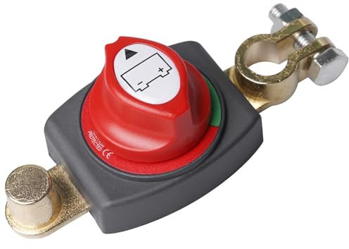 GAOUTO Interrupteur De Batterie: 1 Pièce Interrupteur D'isolement De Batterie en ABS Et Métal, Interrupteur De Sécurité Off, pour Voiture Camion Bateau Yacht (Noir+Rouge)