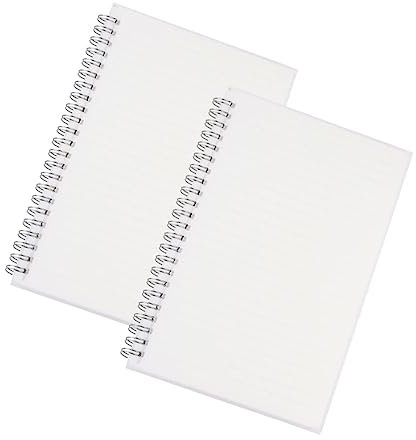 DIYEAH Minimalistisches Spiralblock Notizbuch 2 Stück 32k Transparent Strukturierter Pp Material Flach Liegend Alltag Büro Schule