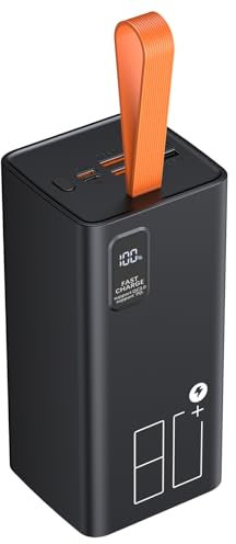 Große Powerbank 80000mAh, PD 30W& QC 4.0 Schnell Aufladende USB C 2 Input 5 Output Externe Handyakkus with LED Display, Powerbank Große Kapazität für Camping, Outdoor