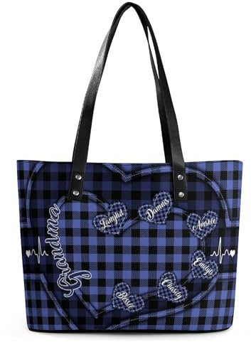 Smallduuck Personalisierte Omas kleine Sweethearts PU Leder Tasche Enkel Name Handtaschen für Frauen Oma Nana Leder Handtasche Schulter Tasche für Weihnachten Geburtstag, Stil 2-2