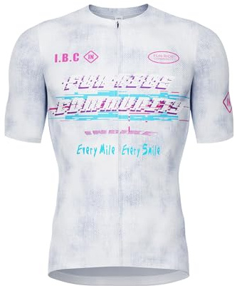 INBIKE Fahrradtrikot Herren Radtrikot Rennrad Mountainbike Trikot Fahrradbekleidung Sommer Kurzarm mit 3 Taschen Men's MTB Jesery Atmungsaktiv Elastisch UV-Protect Schnell Trocknend Weiß,XL