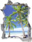 DesFoli Wandtattoo Palme Strand Meer - verschiedene Rahmentypen DW000040 Farbe Grauer Stein Hochformat, Größe 70 cm x 91 cm