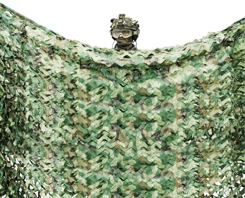 LIAIZE Filet de camouflage - 8 x 8 m - Filet de camouflage caché - Pour chasse, brise-vue, décoration militaire