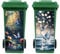 Peacoblue Wheelie Bin Stickers 2 Sheets Butterfly and Flower Sticky Dustbin Stickers, 15in x 32in Waterproof Self Adhesive Large Decal for Bins, Driveway, Garden, Outdoor, Indoor Decoration