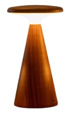 Gingko Design Sylva Table Lamp – Mini, Walnut | Compact Sculptural Wooden Light | Modern Ambient Lamp for Bedside, Shelf, or Small Spaces