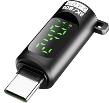 -Tester | Adapter für digitale Kabel – Schnellladung 240 W 40 Gbps USB-Adapter mit digitalem Display für Laptop, Kopfhörer, PC, Gamepad
