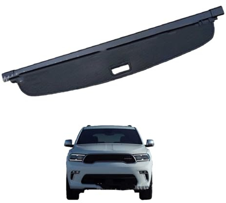LJWAN Kofferraum Schutz Abdeckung Cargo Cover für Dodge Durango (Second Row) 2011-2021, Kofferraumabdeckung Cargo Kofferraum Abdeckung Ablagen Ausziehbar,Carbon Fiber Material