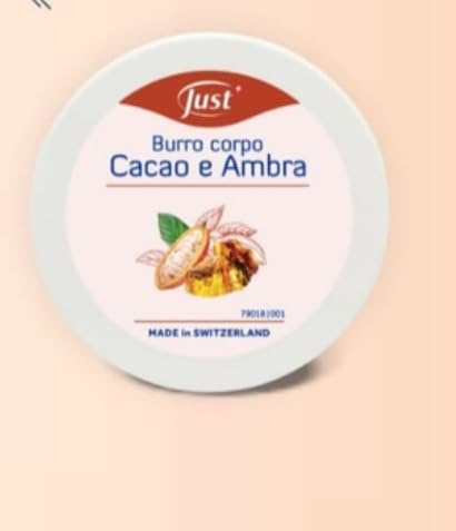 Just Body Butter Kakao und Bernstein, Feuchtigkeitscreme, Made in Switzerland