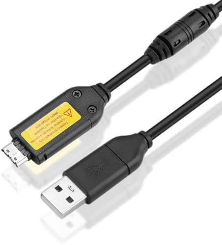 Samsung Camera USB Cable, 2-in-1 Data Sync and Fast Charging Lead for ES ST PL WB Series, Compatible with ES55 ES65 PL120 WB550, Stable Transfer for Travel Home Use (Black 1 Pc)