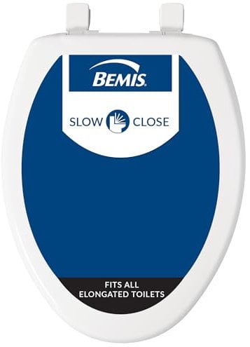 Bemis 7300SLEC 000 Toilet Seat Will Slow Close and Removes Easy for Cleaning, White, 1 Pack Elongated