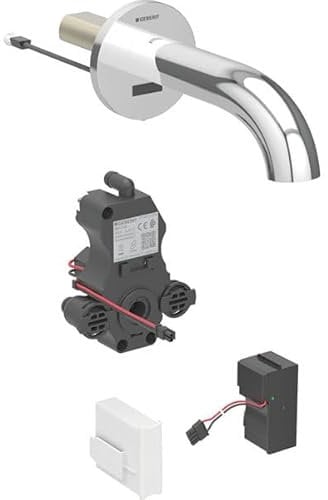 Geberit – Elektronische Waschtisch Armatur Geberit Piave für Waschbecken, montage mural, Netzwerkdienst, für Box funktional vertieft: Chrom glänzend (116.262.21.1 L17 cm mit Mischer)