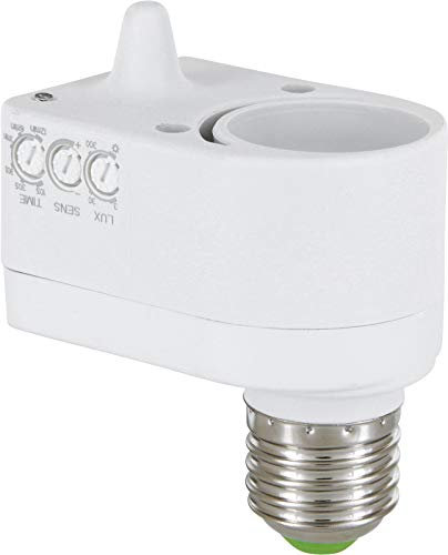 Adattatore E27, rilevatore di movimento HF, sensore crepuscolare, adatto a LED