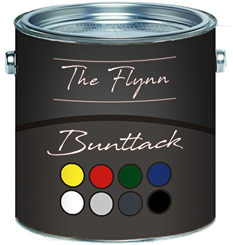 The Flynn Buntlack hochwertige Farbe für Holz und Metall - hervorragender Schutz für anspruchsvolle Holz- und Metallanstriche (1 L, Moosgrün (RAL 6005))