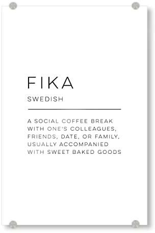 artboxONE Acrylglasbild 30x20 cm Typografie Fika Definition Bild hinter Acrylglas - Bild fika Family fika
