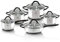 Berlinger Haus Kitchen Kochgeschirr-Set aus Edelstahl mit schwarzer Gourmet-Linie, ergonomischer Soft-Touch-Griff und präzise Passform, Deckel aus gehärtetem Glas, blei- und kadmiumfrei, 10-teilig
