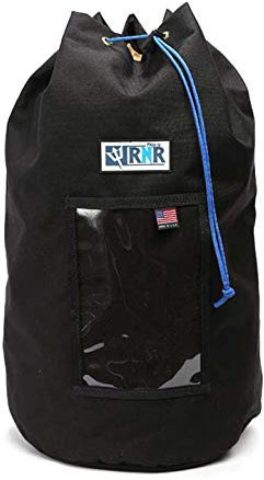 Rock N Rescue Grand sac en corde avec fermeture à cordon – Matériel d'escalade et de sauvetage, matériau en nylon imperméable très résistant, 100 m de capacité 1,27 cm, noir, taille L