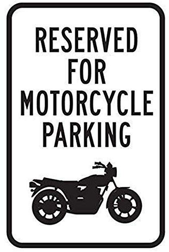 Lotusworld Panneau d'avertissement Rustique en métal pour Moto réservée et Parking No Cars 8 x 12 Pouces