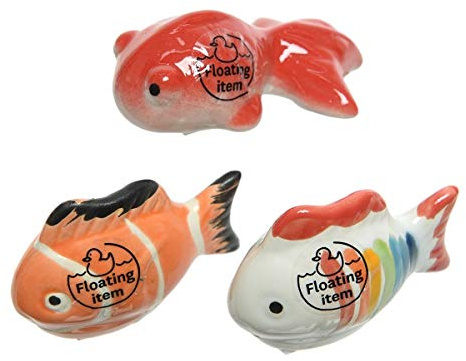 Fisch Deko Schwimmfisch Porzellan Teichdeko L ca 7 cm 3er Set