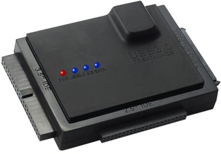 SOLUSTRE Festplattenadapter USB 3.0 für HDD, SSD und IDE Laufwerk | Abs Gehäuse in Schwarz, für 2, 5 und 3, 5-zoll, bis 5000gb, ohne Treiberinstallation
