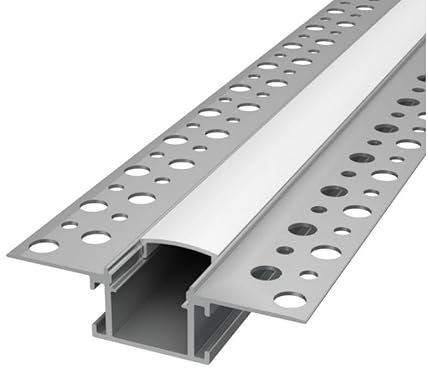 ALU Profil/Einbau Leiste Trockenbau EINPUTZ für Led Streifen + Abdeckung (Trockenbau 14-2m matte Abdeckung)