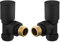 UKDD® Round Black Radiators & Towel Rails Valve Suitable for Installation of Your Heated Towel Rail or Radiator onto Your Central Heating System Black Valves (Towel Rail Angled Black Valves (Pair))