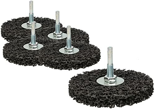 KOTARBAU® 5er Set Grobreinigungsscheibe für Bohrmaschine 100x15x6 mm Nylongewebescheibe Schaft 6 mm Abrasiv-Schleifscheibe