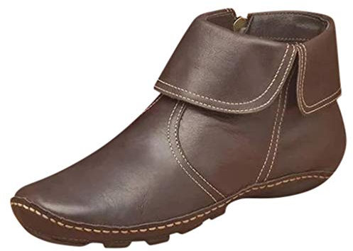 NOAGENJT Stivali Estivi Donna Moda donna appartamenti antiscivolo in pelle cerniera punta scarpe casual stivaletti Stivali Firmati Tacco