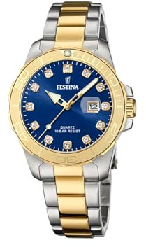 Festina Damen Analog Quarz Uhr mit Edelstahl Armband F20504/3