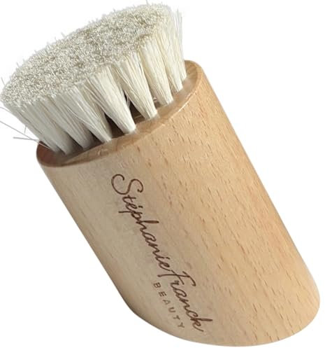 Stephanie Franck Beauty – Trockenbürste Gesicht aus Ziegenhaar & Buchenholz – für Peeling, Massage, Lymphdrainage - für normale und empfindliche Haut