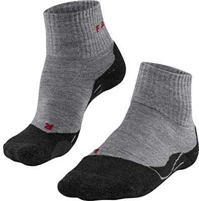 FALKE Men's TK2 Explore Short M Sso Wool Thick Anti-Blister 1 Pair Hiking Socks, Grey Light 3403, 8-9