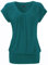 DOTIN Camiseta de manga corta para mujer, cuello de pico, camiseta Causal, plisada, túnica básica, verde, XL