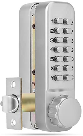 Digital Code Lock Door Lock, Combination Door Lock, Mechanical Digital Double Sided Back to Back Lock Push Button Keypad Keyless Code Door Lock Password Lock for 30-60mm Indoor Outdoor Door