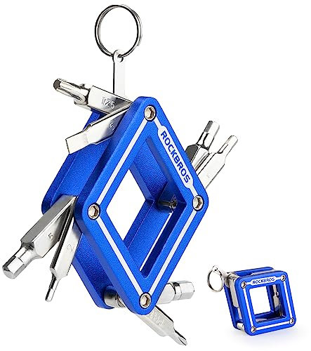 ROCKBROS 8 en 1 Multiuso Herramienta Reparación de Bicicleta, Multiherramienta Compacto y Portátil Incluye Llave Hexagonal, Torx, Destornillador para MTB Bicicleta de Carretera