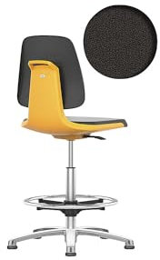 bimos | Arbeitsdrehstuhl LABSIT | mit Bodengleitern und Fußring | Sitz mit Stoffbezug | orange