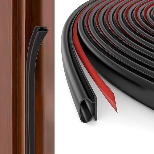 Hejo Guarnizione per Porta Finestra Adesiva, 10mm (L) x 6mm (P) / 6m (L) Guarnizione, Striscia della Guarnizione in Gomma Adesiva, Guarnizione Finestra per Sigillare Fessure da 2,5 mm a 6 mm
