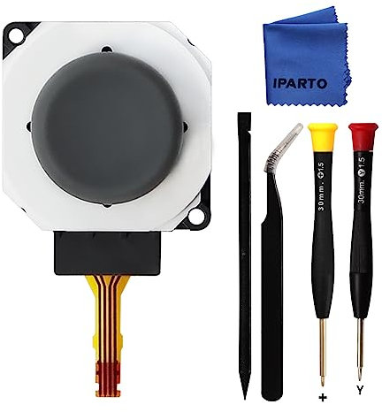 iParto 3D Joystick Replacement for Nintendo New 3DS/New 3DS XL/New 2DS XL Analog Thumb Stick Joystick with Circle Pad Cap
