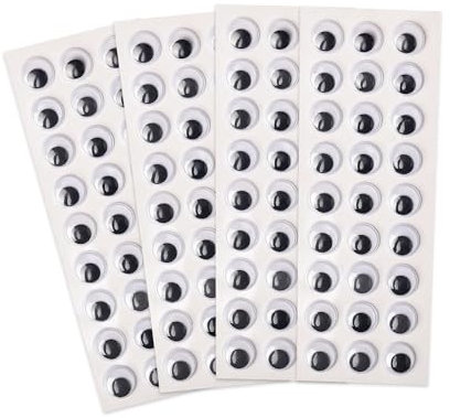 MEISH 108 Pieces Wobbly Wiggle Googly Eyes Environmental Self Adhesive Cartoon Wiggle Eye Stickers for DIY Crafts Decoration
